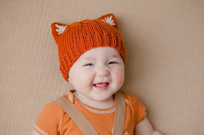 KNITTING PATTERN - Simple Kitten or Fox Ears Beanie